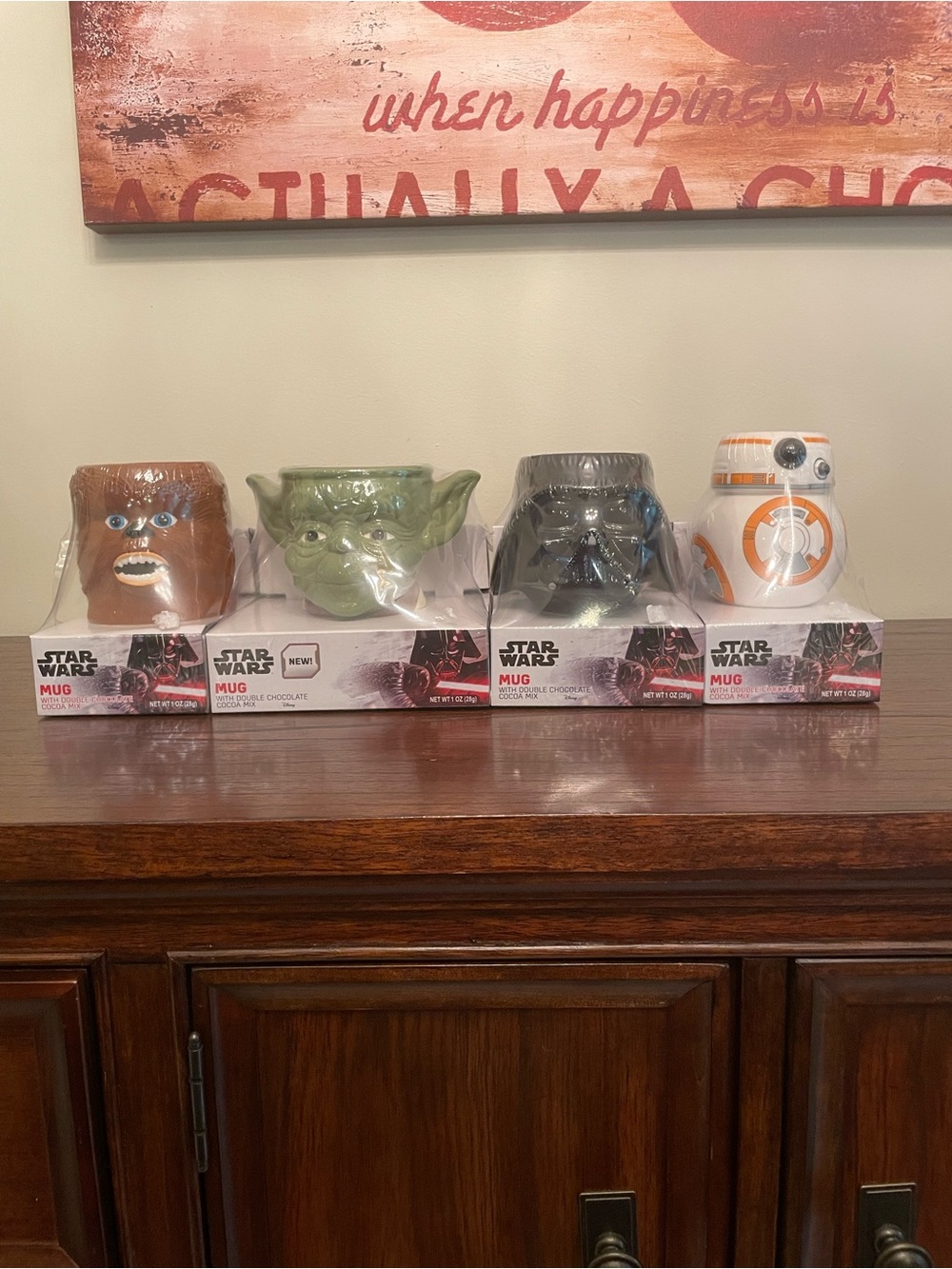 Star Wars Character Mug Set - Brown, Green, Black, White and Orange